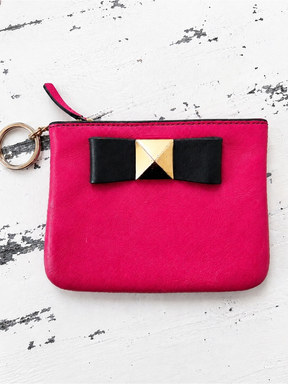 Kate Spade New York Bow Wristlet / Coin Pouch – Pink & Black